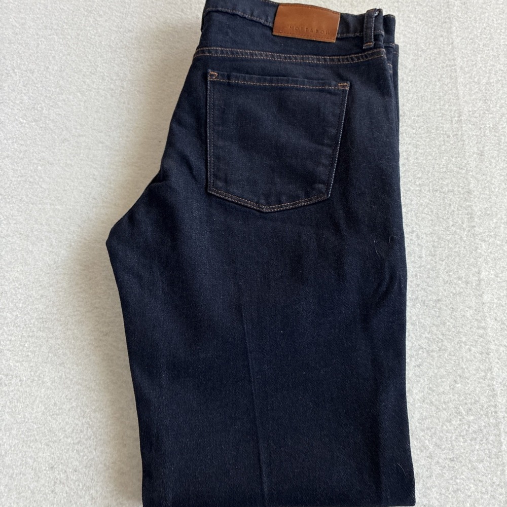 Mott & Bow Slim Fit Oliver Denim Jeans 35x34 Dark Wash Preppy Classic Minimalist